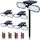 EMANER Outdoor Motion Lights Solar Powered Solar Flood Lights Stay On or Motion OnOff 3Mode Dusk to Dawn Security Solar Light Cordless Landscape Spotlights for Path Yard Walkway 4Pack