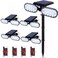 EMANER Outdoor Motion Lights Solar Powered Solar Flood Lights Stay On or Motion OnOff 3Mode Dusk to Dawn Security Solar Light Cordless Landscape Spotlights for Path Yard Walkway 4Pack