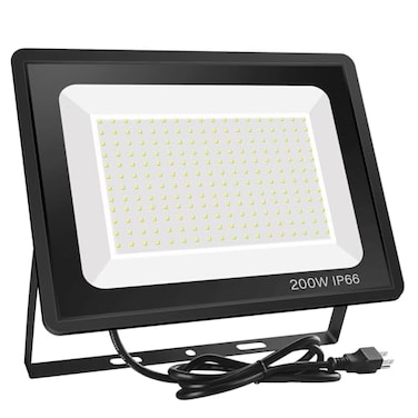 Gopretty 200W LED Flood Light 6000K Daylight White 24000lm Super Bright Waterproof IP66 with Plug Work Light for Parking Lot Playground Court Yard