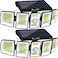 AmeriTop Solar Lights Outdoor 300 LED 6500K Motion Sensor Lights Cordless 5 Adjustable Heads 360 Wide Angle Illumination IP65 Waterproof Security Flood Light for Patio Yard Garden 2 Pack