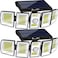 AmeriTop Solar Lights Outdoor 300 LED 6500K Motion Sensor Lights Cordless 5 Adjustable Heads 360 Wide Angle Illumination IP65 Waterproof Security Flood Light for Patio Yard Garden 2 Pack