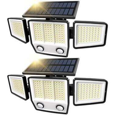 MDCMDCM Solar Motion Sensor Outdoor Lights Waterproof 3000LM 3 Modes Security Lights Outdoor 270 Illumination IP65 LED Solar Flood Wall Light for Garden Yard Patio Pathway Modern 2