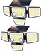 LYWALT Solar Outdoor Lights 3000LM 188 LED Motion Sensor Outdoor Lights 4 Heads Security LightIP65 Waterproof Easy Install270Wide Angle Flood Wall Light with 3 Modes for Backyard Yard 2 Pack
