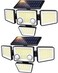 LYWALT Solar Outdoor Lights 3000LM 188 LED Motion Sensor Outdoor Lights 4 Heads Security LightIP65 Waterproof Easy Install270Wide Angle Flood Wall Light with 3 Modes for Backyard Yard 2 Pack