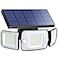 intelamp Solar Outdoor Lights6000mAh Motion Sensor with Dual SensorsWaterproof Solar Flood Lights 270Wide Angle for Outside with 3 Modes