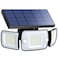 intelamp Solar Outdoor Lights6000mAh Motion Sensor with Dual SensorsWaterproof Solar Flood Lights 270Wide Angle for Outside with 3 Modes