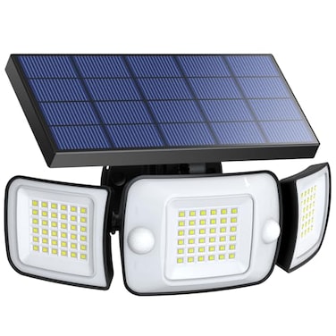 intelamp Solar Outdoor Lights6000mAh Motion Sensor with Dual SensorsWaterproof Solar Flood Lights 270Wide Angle for Outside with 3 Modes