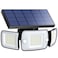 intelamp Solar Outdoor Lights6000mAh Motion Sensor with Dual SensorsWaterproof Solar Flood Lights 270Wide Angle for Outside with 3 Modes