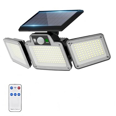 JumJam 280 LED Solar Flood Security Lights Solar Lights Outdoor with Motion Sensor Flood Lights with Remote Waterproof Dusk to Dawn for Porch Patio Yard Garage
