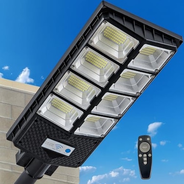 Mejiulug Solar Street Lights Outdoor IP67 Waterproof WallMounted LED Flood Light with Motion Sensor Remote Control Auto Dusk to Dawn Security Lighting for Patio Garden Garage Courtyard