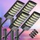 VowelsOne Solar Street Lights Outdoor Waterproof48000LM 320Wide Angle Flood Light LED Solar Parking Light with Motion Sensor and Remote Control for Outdoor Streets CourtyardsParking Garages4Pack