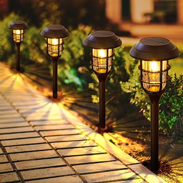LETMY Solar Pathway Lights Outdoor 8 Pack Bright Solar Lights Outdoor IP65 Waterproof Auto OnOff Garden Lights Solar Powered Landscape Lighting for Yard Path Patio Walkway Driveway Pathway Black