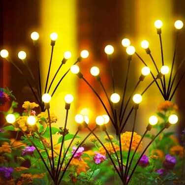 AAOVEFOX Solar Lights Outdoor 6 Pack Solar Garden Lights Firefly Lights Garden Decorations for Yard Patio Pathway Lawn Gifts for Mom Women