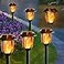 Dynaming Dual Use Solar Flame Lights Outdoor 6 Pack Solar Flickering Flame Pathway Lights Hanging Lantern Light Auto OnOff Waterproof for Garden Lawn Patio Yard Walkway Deck Driveway