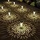 gardencave 6 Pack Solar Lights Outdoor Garden Decorative Mandala Solar Garden Lights with Warm Light Waterproof Solar Pathway Landscape Light for Path Patio Backyard Walkway Yard Decor White