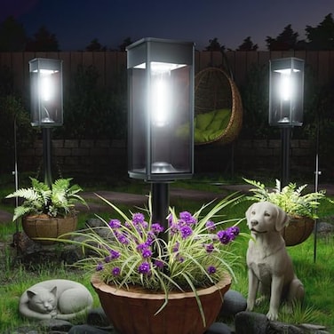 ALFIOT Solar Pathway Lights Outdoor 6 Pack Bright Solar Lights Outdoor Auto OnOff IP65 Waterproof Solar Garden Lights Solar Powered Landscape Lighting for Yard Patio Walkway Driveway Pathway