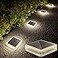 Lacasa Solar Deck Lights Outdoor Waterproof LED Step Lights Solar Powered Driveway Dock Lights Marine White 4000K Dusk to Dawn for Garden Steps Yard Patio Pathway Square 4 Pack