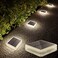 Lacasa Solar Deck Lights Outdoor Waterproof LED Step Lights Solar Powered Driveway Dock Lights Marine White 4000K Dusk to Dawn for Garden Steps Yard Patio Pathway Square 4 Pack