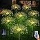Maleyt 8 Pack Outdoor Solar Garden Lights Firework Lights Solar Powered 8 Modes Solar Landscape Lamp Outside Decor with Remote Control120 LED Waterproof DIY String Lights Warm