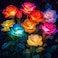 BOMIER 6Pack Solar Flowers Outdoor Waterproof Solar Garden Lights with Rose Solar Flower Lights for Outside Yard Decorations Outdoor