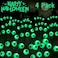 LCHUANG 4 Pack Halloween Decorations Outdoor Lights 32LED Solar Scary Eyeball Pathway Light Swaying by Wind Waterproof Solar Halloween Stake Lights for Garden Porch Lawn Pathway Green