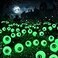 Brizled Solar Halloween Lights 2 Pack Total 12 LED Green Halloween Eyeball Lights 2 Modes Outdoor Green Eyeball Light Swaying Outside Scary Pathway Light Waterproof for Garden Yard Lawn Path Decor