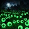 Brizled Solar Halloween Lights 2 Pack Total 12 LED Green Halloween Eyeball Lights 2 Modes Outdoor Green Eyeball Light Swaying Outside Scary Pathway Light Waterproof for Garden Yard Lawn Path Decor