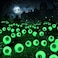 Brizled Green Halloween Lights 4 Pack 24 LED Halloween Solar Eyeball Lights 2 Modes Solar Pathway Light Outdoor Waterproof Scary Swaying Green Eyeball Lighting for Garden Path Yard Lawn Patio Decor