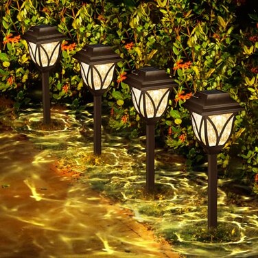 Springwind 8 Pack Solar Lights Outdoor Waterproof Garden Lights with Warm LED Light Landscape Lighting for Yard Patio Lawn Walkway Driveway