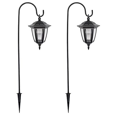 MAGGIFT 34 Inch Hanging Solar Lights Outdoor Waterproof Solar Garden Lights with 2 Shepherd Hooks Landscape Lighting for Lawn Patio Yard Pathway Driveway2 Pack