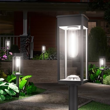 NEWMESSI 8 Pack Bright Solar Pathway Lights IP65 Waterproof Outdoor Garden Path Lights Solar Powered for Yard Lawn Walkway Driveway Landscape Lighting Cool White