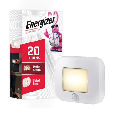 Energizer MotionActivated LED Path Light Wireless 20 Lumens Battery Powered White Ideal for Hallway Entryway Stairs Pathway Night Light 38183