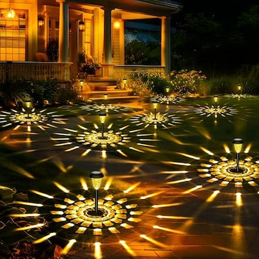 GIGALUMI 12 Pack Solar Light Outdoor Waterproof Warm White Pathway Lights Solar Powered Landscape Lighting Garden Lights for Decor Patio Garden Yard Pathways Walkway