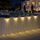 Melunar 12 Pack Solar Deck Lights Outdoor Solar Step Lights Waterproof for Outside Yard Patio Garden Pool Railing Stairs Fence Warm White