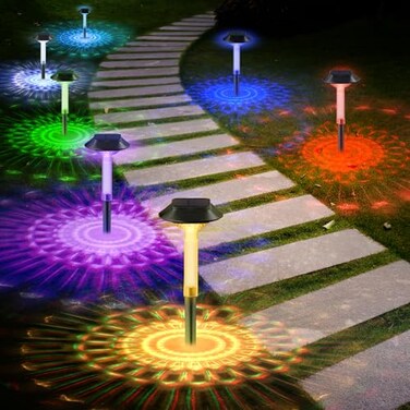 ALEPOD Solar Pathway Lights Outdoor 8 Pack 7 Lighting Modes Solar Lights Outdoor Waterproof IP68 Landscape Lighting for Yard Pathway Backyard Lawn