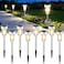 Mancra Solar Lights Outdoor Waterproof 8 Pack Stainless Steel Tungsten Bulb Solar Pathway Lights Waterproof Garden Decor for Path Yard Lawn Walkway Driveway