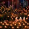 Brizled Halloween Pathway Lights 754ft 3 Pack Candle Flame Orange Lights Outdoor with Timer Battery Powered Halloween Light Waterproof Spooky Path Light for Path Yard Walkway Garden Thanksgiving