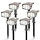 LEREKAM Solar Lights Outdoor Waterproof Landscape Lights 40 LEDs Solar Spot Lights Outdoor Spotlights with 3 Light Modes USB Solar Powered Garden Yard Wall Lights Auto OnOff for Patio 6 Pack