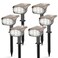 LEREKAM Solar Lights Outdoor Waterproof Landscape Lights 40 LEDs Solar Spot Lights Outdoor Spotlights with 3 Light Modes USB Solar Powered Garden Yard Wall Lights Auto OnOff for Patio 6 Pack