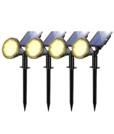 NBKLS Solar Spot Lights for Outside 21 LED Outdoor Solar Lights for Yard 4 Pack Solar Spotlights Waterproof Auto OnOff for Landscape Wall Garden Pool Tree Pathway and DrivewayWarm White