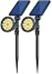 OSORD Solar Spot Lights Outdoor Waterproof Solar Landscape Spotlights 18 LED 2in1 Uplights Adjustable Flag Pole Lights Solar Powered 3000k Warm White for Garden Yard Driveway Pathway
