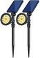 OSORD Solar Spot Lights Outdoor Waterproof Solar Landscape Spotlights 18 LED 2in1 Uplights Adjustable Flag Pole Lights Solar Powered 3000k Warm White for Garden Yard Driveway Pathway