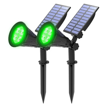 T-SUNUS TSUNUS Green Solar Spotlights Outdoor for Trees Adjustable LED Solar Uplights for Yard Garden Landscape Waterproof Auto OnOff Solar Lights 2 Pack