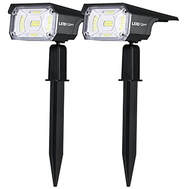 LEREKAM Solar Spot Lights IP65 Waterproof 40 LEDs Landscape SpotlightsUSB Solar Powered Wall Lights Dark Sensing Auto OnOff3 Modes Outdoor Solar Garden Lights for Yard Porch 2 Pack