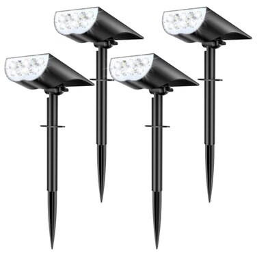BAXIA TECHNOLOGY Solar Spot Lights Outdoor Waterproof 3 Lighting Modes Solar Spotlights Dusk to Dawn Spot Light for Yard Pathway Landscape Driveway Warm White 6 Pack