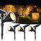 JSOT 600 Lumen Bright Solar Lights Outdoor WaterproofSolar Powered Landscape Spotlights Solar Walkway Lighting for Backyard Garden Pathway Driveway Path Wall Patio Decor Warm White 4 Pack