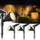 JSOT 600 Lumen Bright Solar Lights Outdoor WaterproofSolar Powered Landscape Spotlights Solar Walkway Lighting for Backyard Garden Pathway Driveway Path Wall Patio Decor Warm White 4 Pack