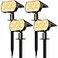 NYMPHY Solar Lights Outdoor Waterproof IP68 56 LED 3 Lighting Modes Solar Powered Garden Yard Spot Solar Lights for Outside Landscape 4 Pack Warm White