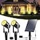 T-SUN TSUN Solar Spotlights 2W Outdoor LED Landscape Spot Light 2in1 Waterproof Solar Powered Wall Lights Auto ONOff with Dual Headlamp for Garden Yard PathwayWarm White