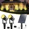 T-SUN TSUN Solar Spotlights 2W Outdoor LED Landscape Spot Light 2in1 Waterproof Solar Powered Wall Lights Auto ONOff with Dual Headlamp for Garden Yard PathwayWarm White
